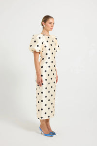 Pasduchas | Dottie Sleeve Midi - Cream/Black