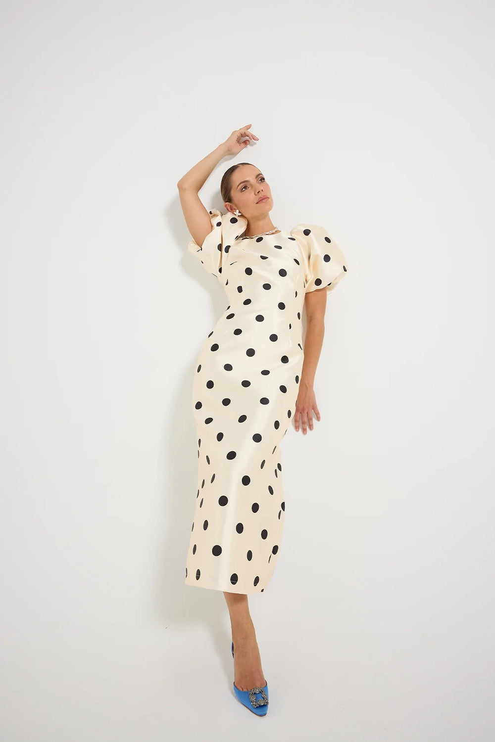 Pasduchas | Dottie Sleeve Midi - Cream/Black