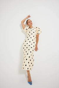 Pasduchas | Dottie Sleeve Midi - Cream/Black