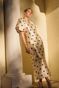 Pasduchas | Dottie Sleeve Midi - Cream/Black