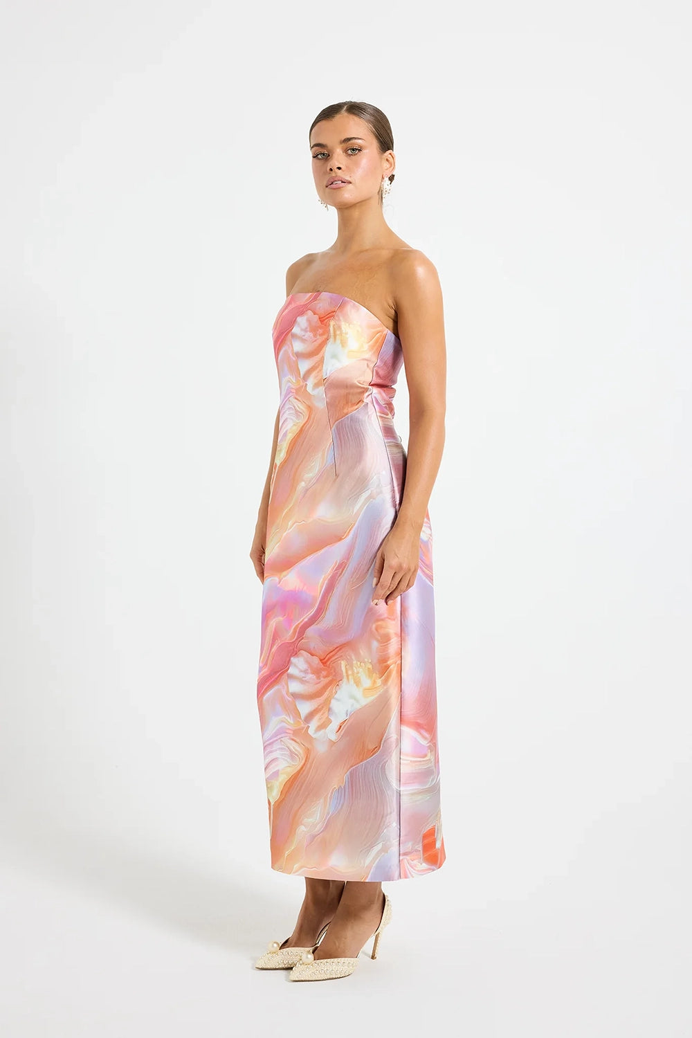 Pasduchas | Siren Strapless Midi - Pearl
