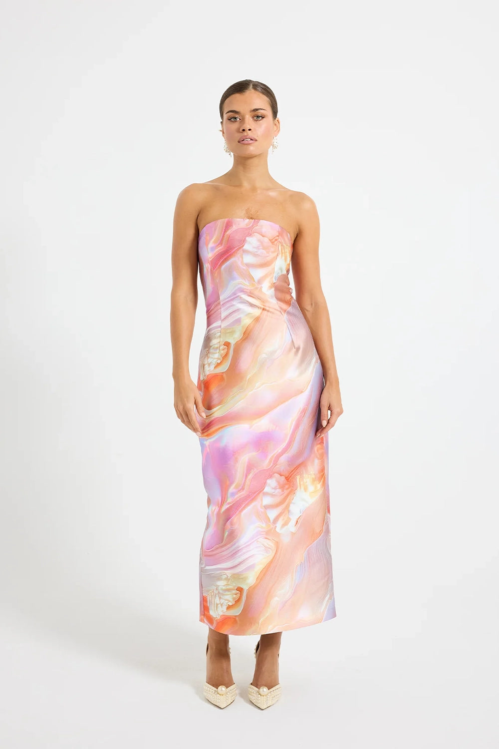 Pasduchas | Siren Strapless Midi - Pearl
