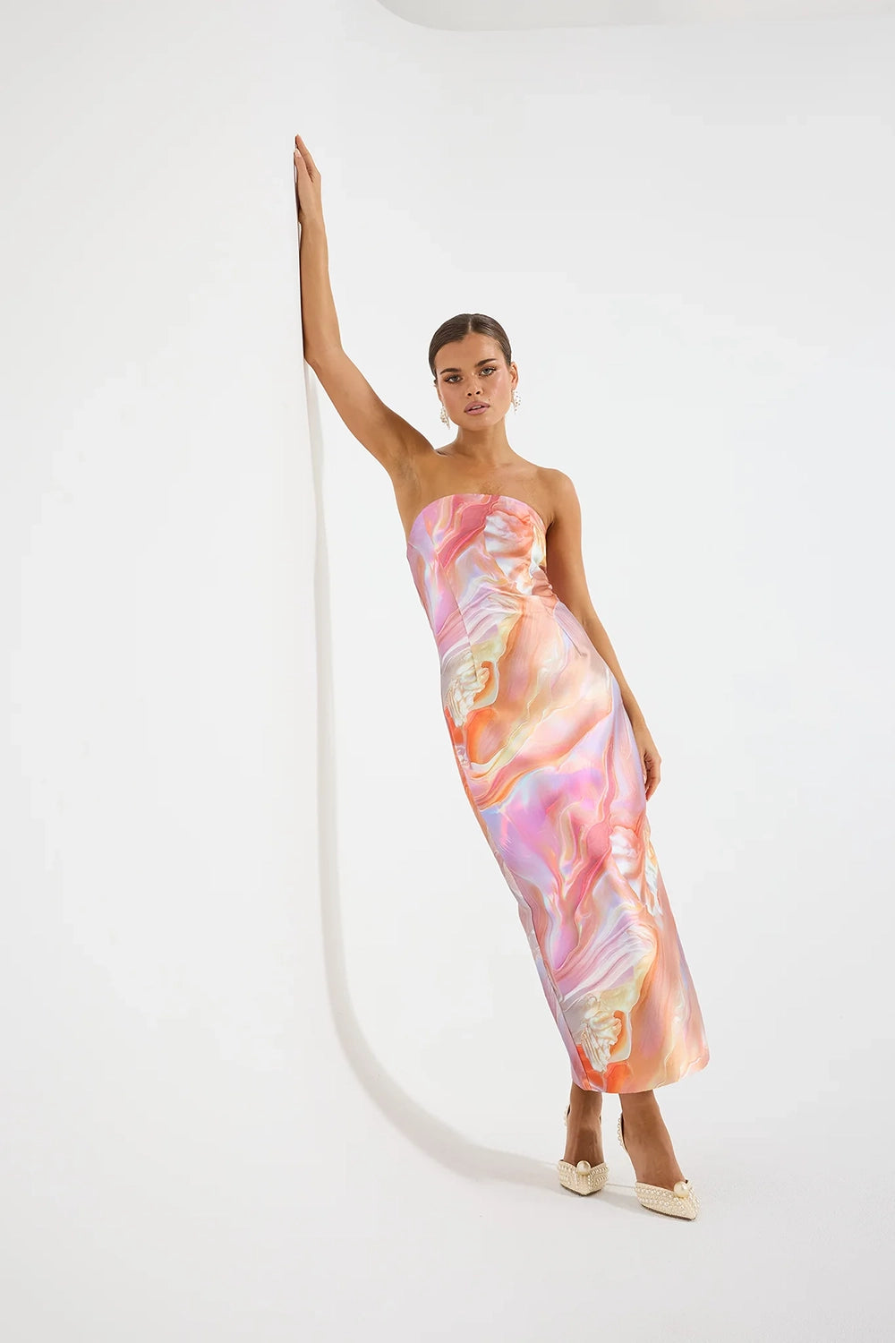 Pasduchas | Siren Strapless Midi - Pearl