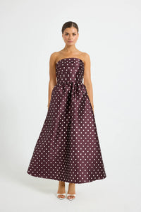 Pasduchas | Alistair Strapless Midi - Blackberry Spot