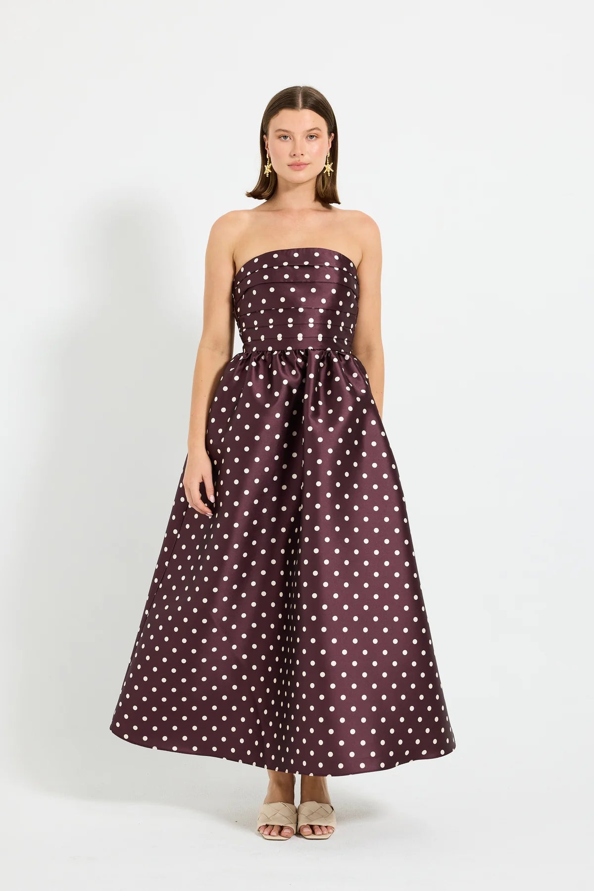 Pasduchas | Alistair Strapless Midi - Blackberry Spot