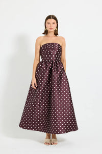 Pasduchas | Alistair Strapless Midi - Blackberry Spot