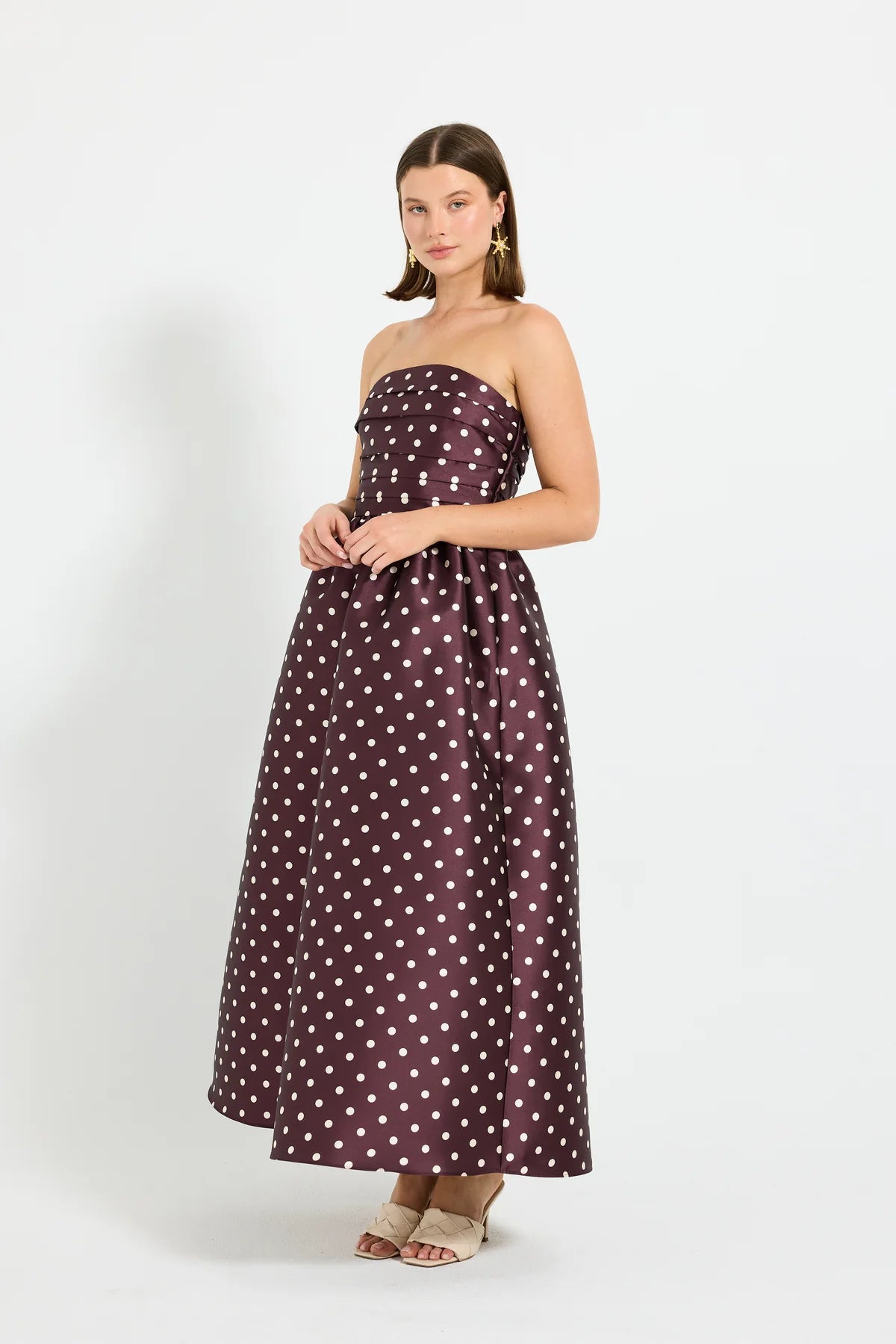 Pasduchas | Alistair Strapless Midi - Blackberry Spot