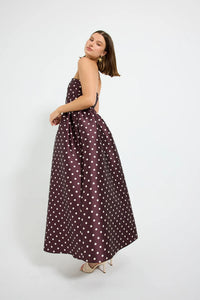 Pasduchas | Alistair Strapless Midi - Blackberry Spot
