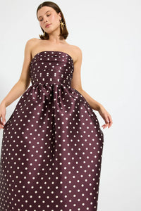 Pasduchas | Alistair Strapless Midi - Blackberry Spot