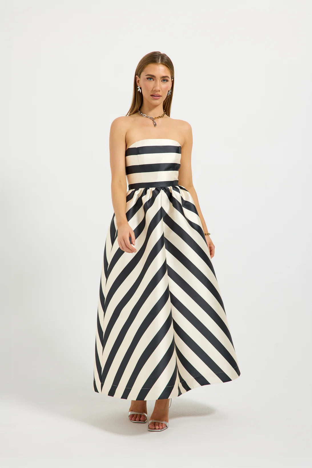 Pasduchas | Valerie Strapless Midi - Black/Cream