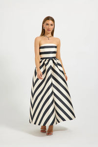 Pasduchas | Valerie Strapless Midi - Black/Cream