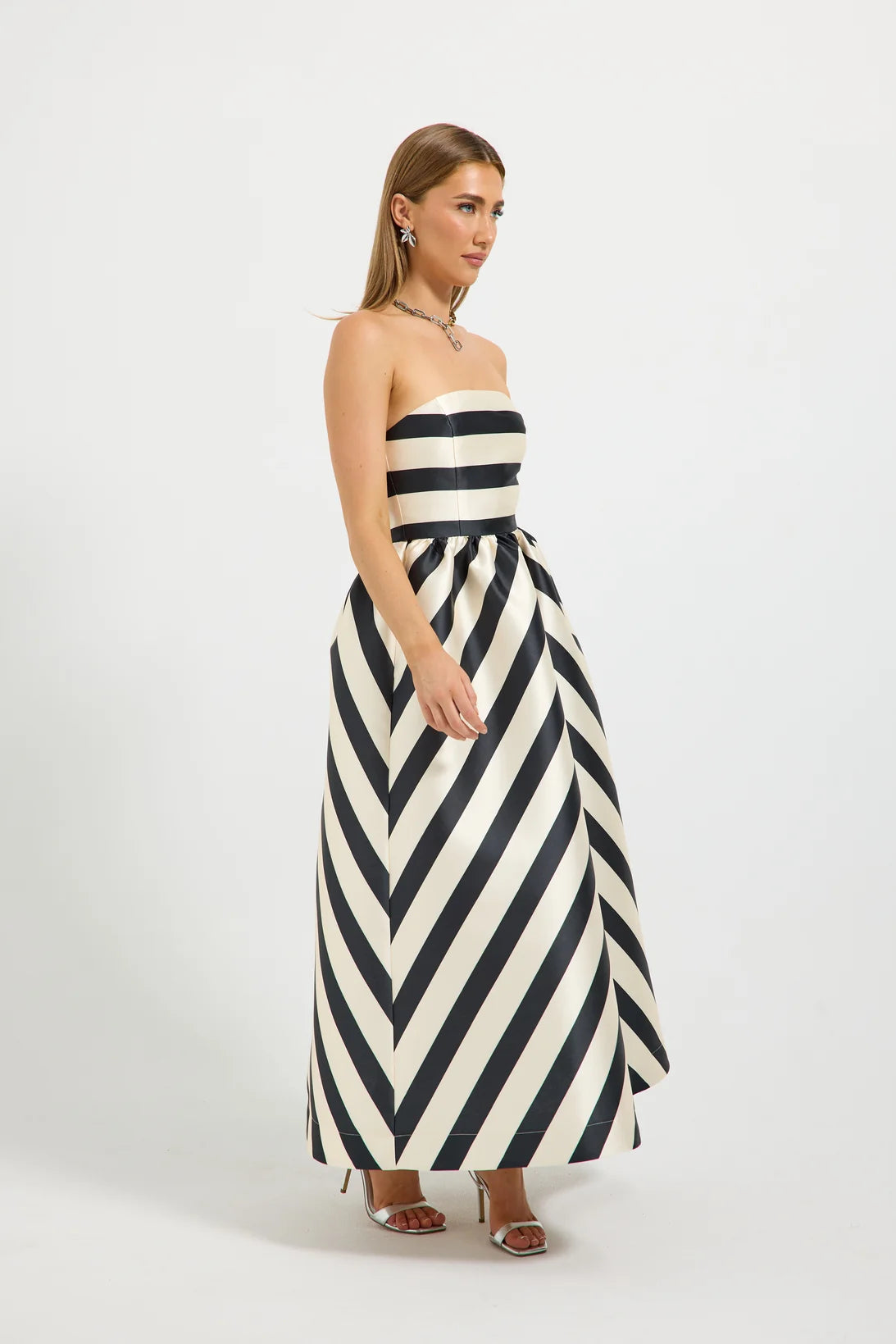 Pasduchas | Valerie Strapless Midi - Black/Cream