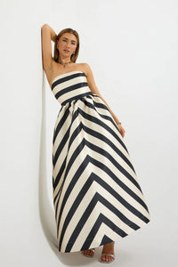 Pasduchas | Valerie Strapless Midi - Black/Cream