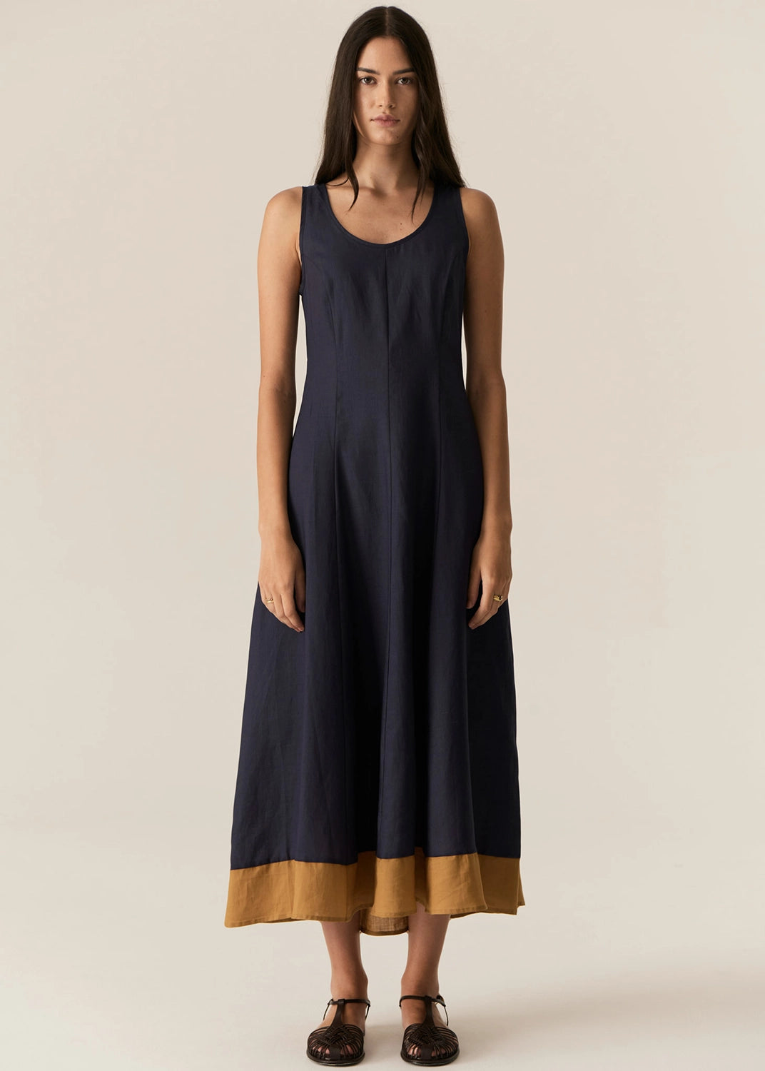 POL | SPECK DRESS - INK/GINER