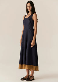 POL | SPECK DRESS - INK/GINER