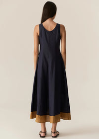 POL | SPECK DRESS - INK/GINER