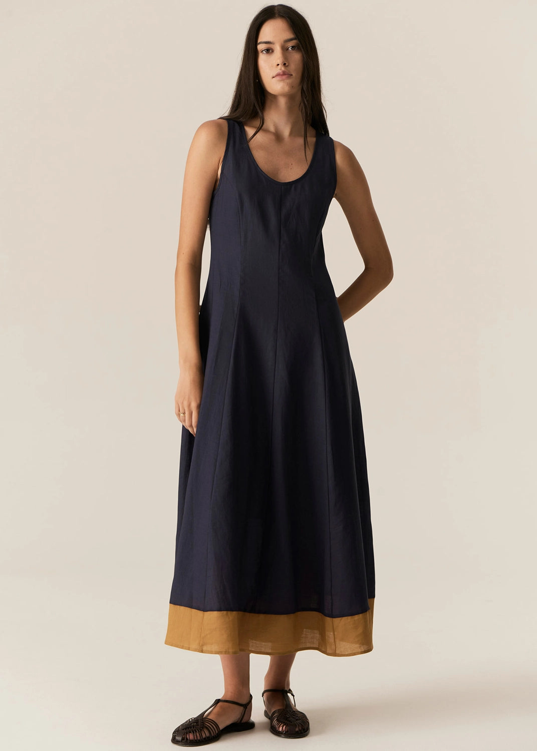 POL | SPECK DRESS - INK/GINER