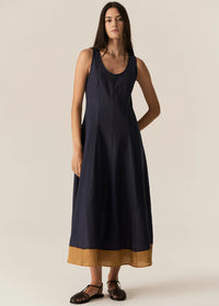 POL | SPECK DRESS - INK/GINER