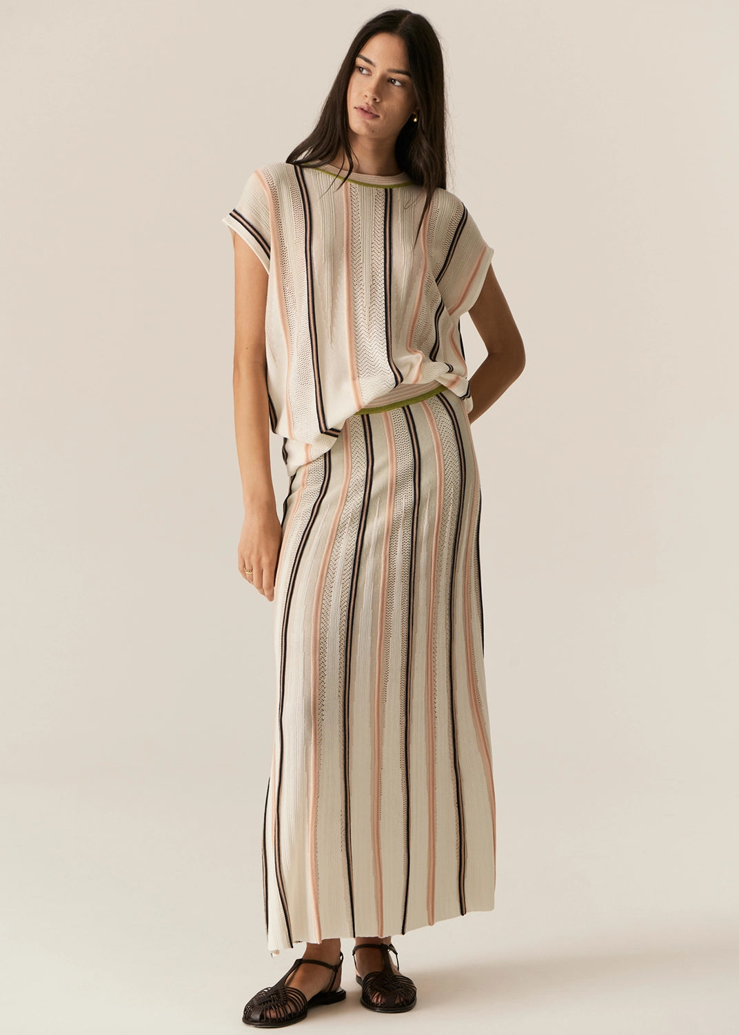 POL | TEDD KNIT TEE - NATURAL/IVORY