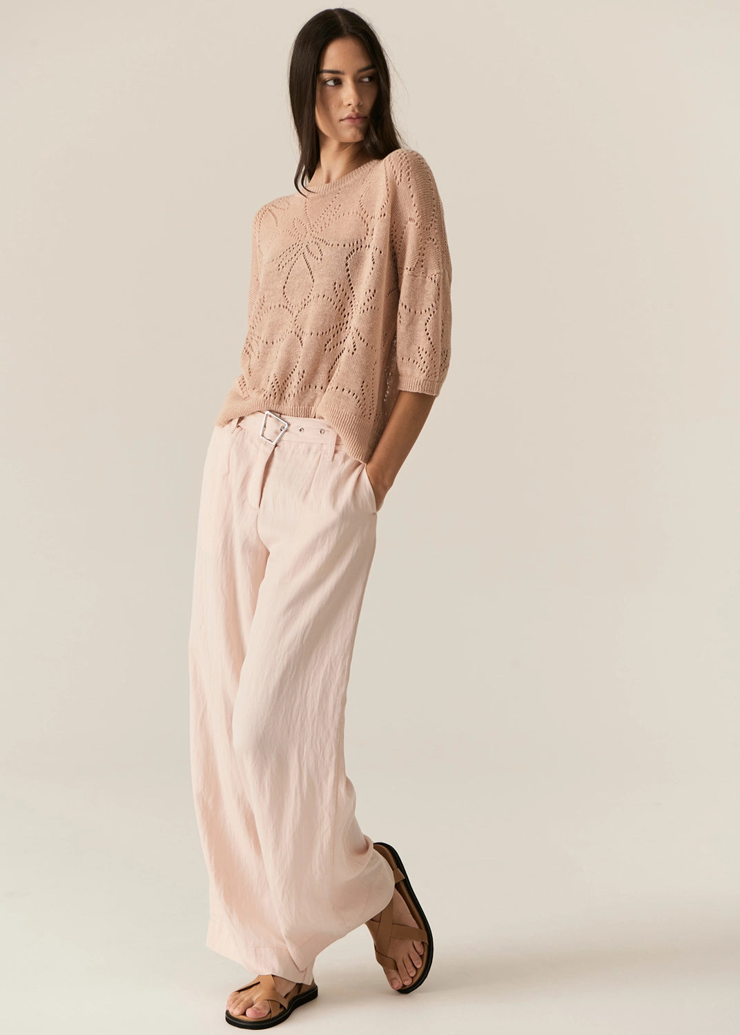 POL | FAIRE BELT PANT - BLUSH