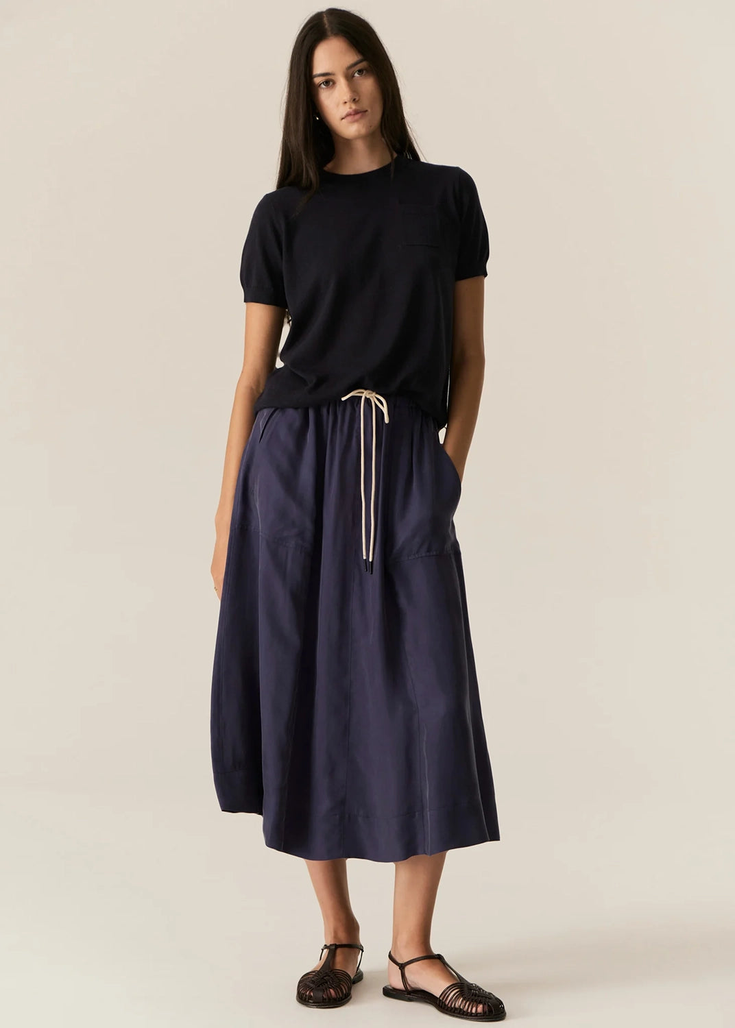 POL | HENRI TIE SKIRT - INK