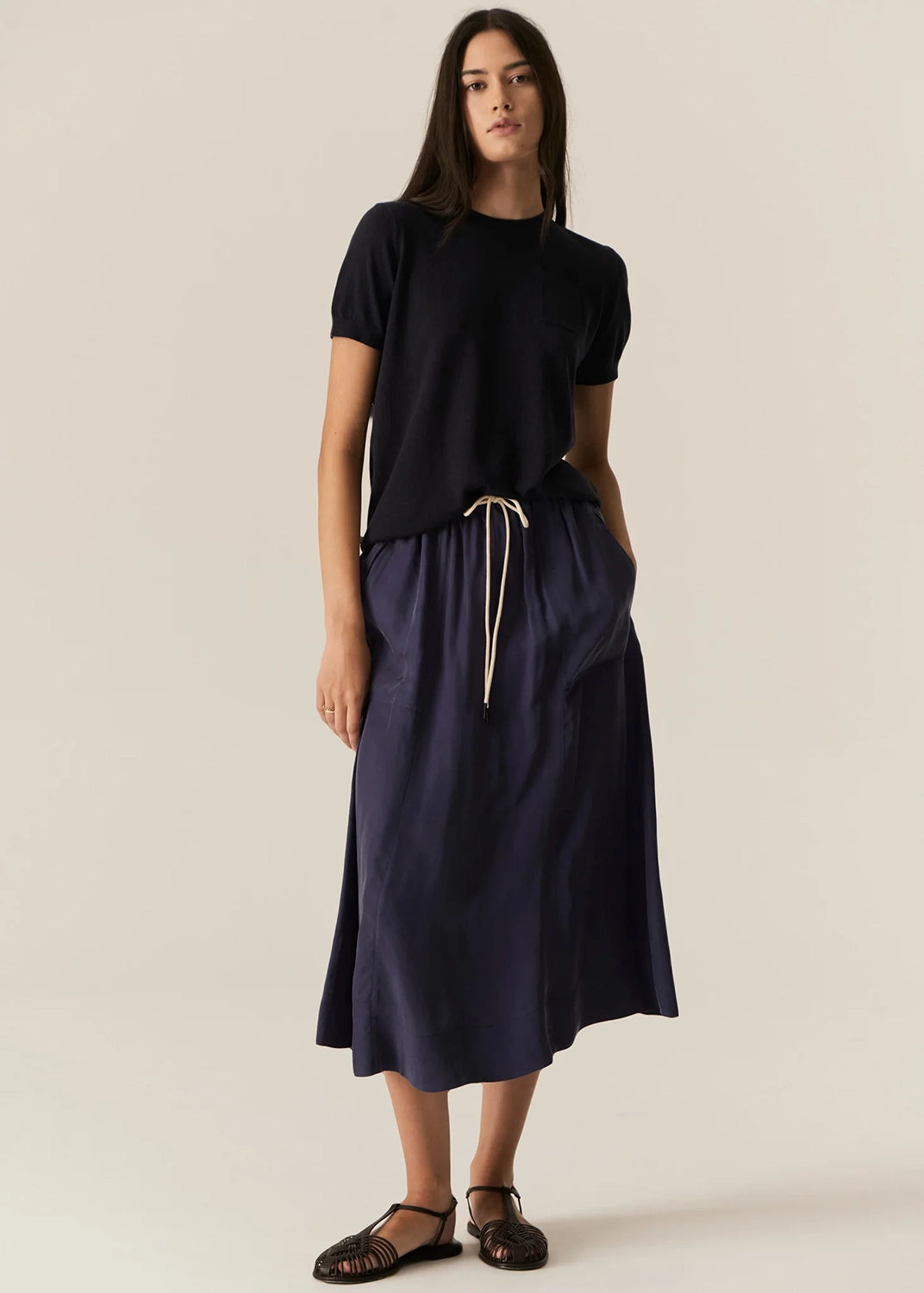 POL | HENRI TIE SKIRT - INK