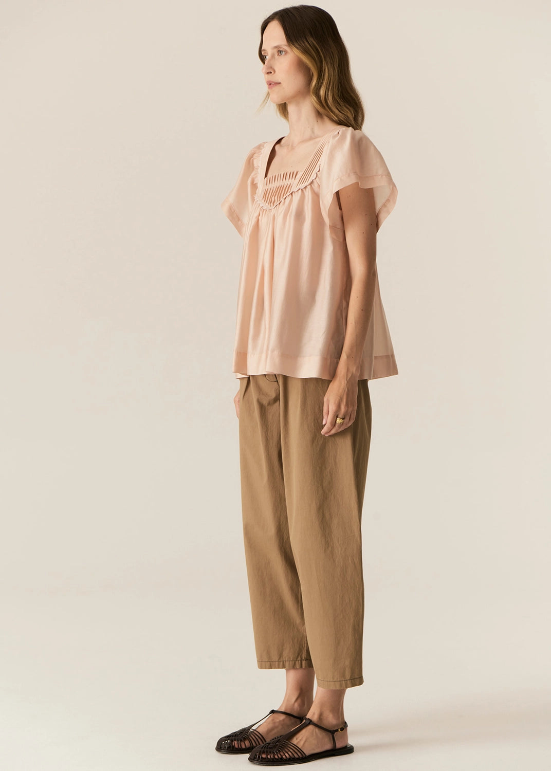 POL | ELEA PINTUCK TOP - PINK