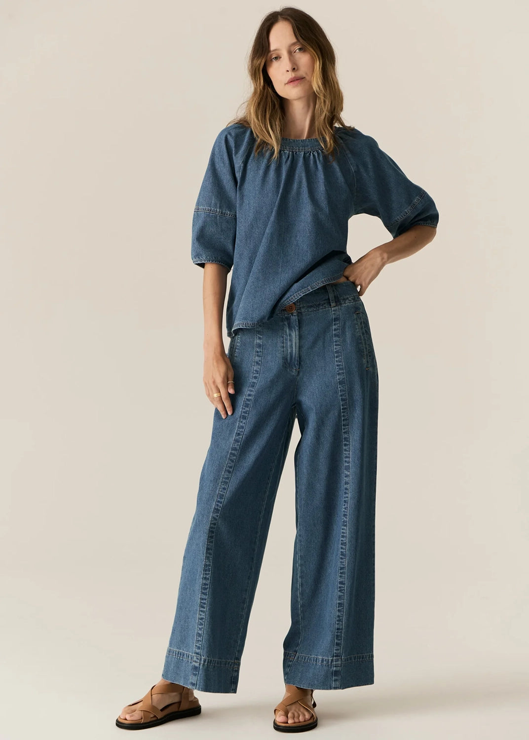 POL | CARSEN FULL LENGTH PANT - LIGHT WASH