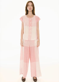 POL | SAFRIA PANT GINGHAM SCALLOP - PINK/RED GINGHAM