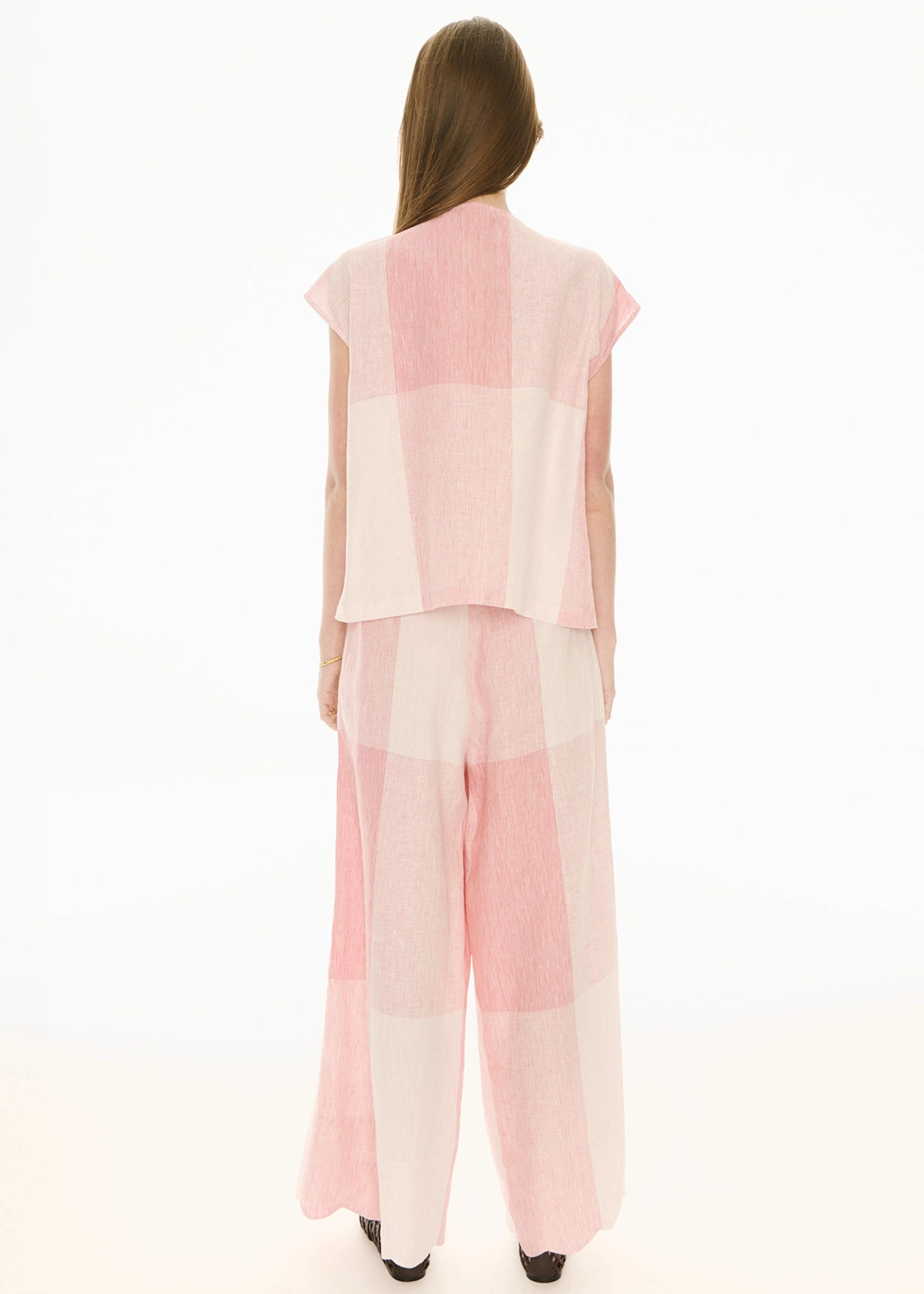 POL | SAFRIA PANT GINGHAM SCALLOP - PINK/RED GINGHAM