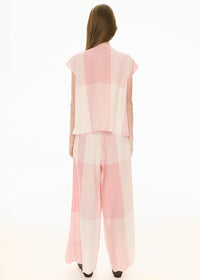 POL | SAFRIA PANT GINGHAM SCALLOP - PINK/RED GINGHAM