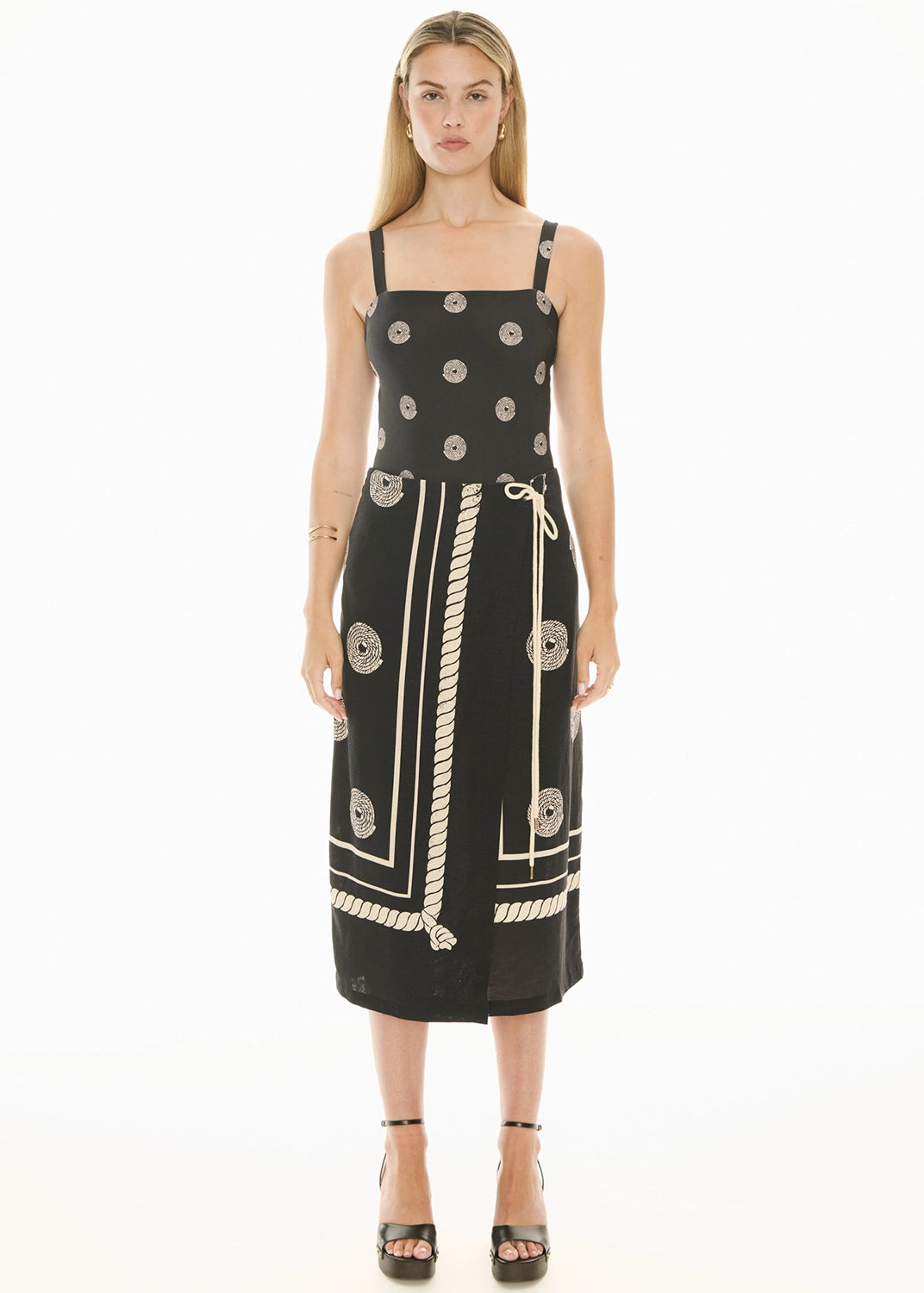 POL | BUOY SARONG SCARF - BLACK/PEBBLE