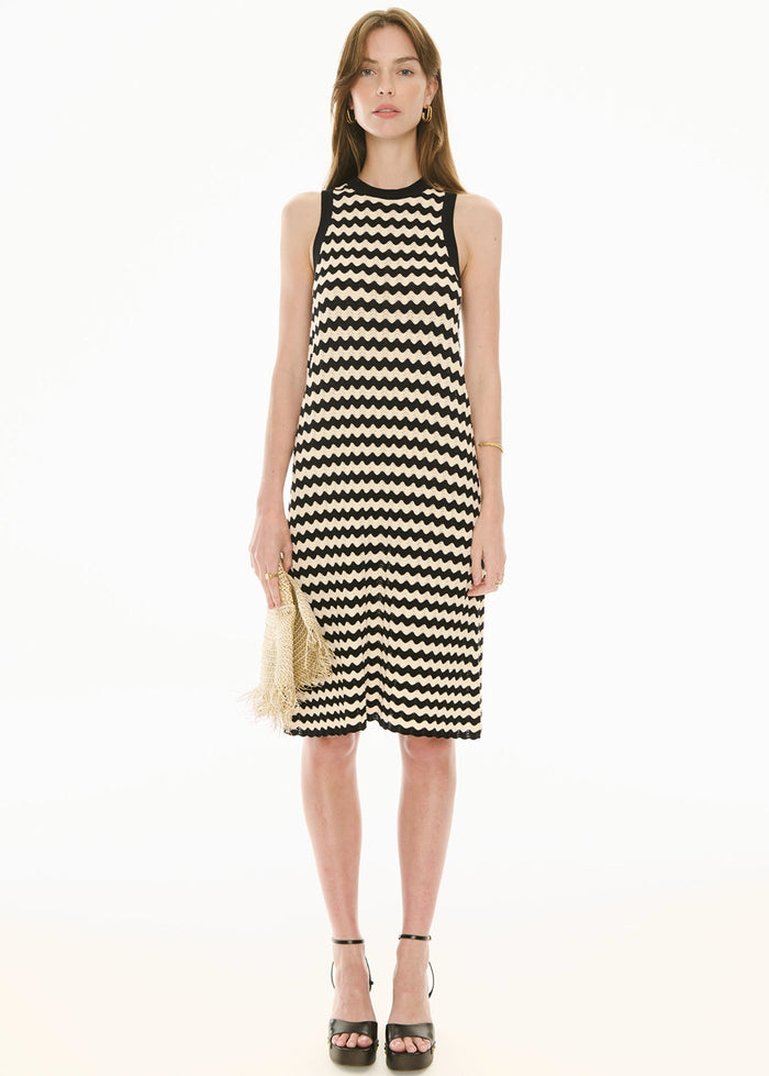 POL | BONDE TANK DRESS - BLACK/IVORY