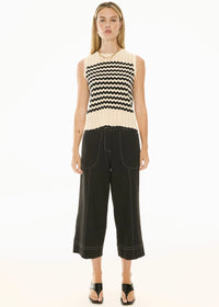 POL | BONDE TANK KNIT - IVORY/BLACK