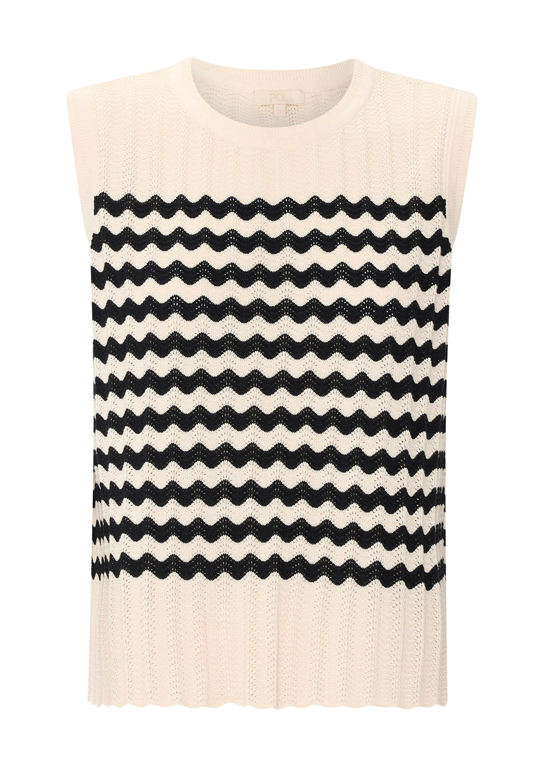POL | BONDE TANK KNIT - IVORY/BLACK