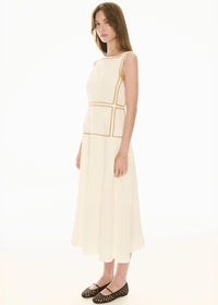 POL | MARLIN RAFFIA TRIM DRESS - IVORY