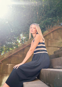 POL | BONDE DRESS KNIT - BLACK/IVORY