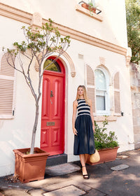 POL | BONDE DRESS KNIT - BLACK/IVORY