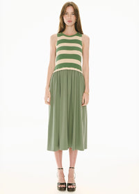 POL | BONDE DRESS KNIT - GREEN/IVORY