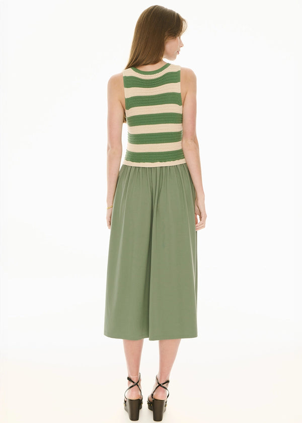 POL | BONDE DRESS KNIT - GREEN/IVORY