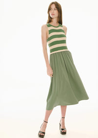 POL | BONDE DRESS KNIT - GREEN/IVORY