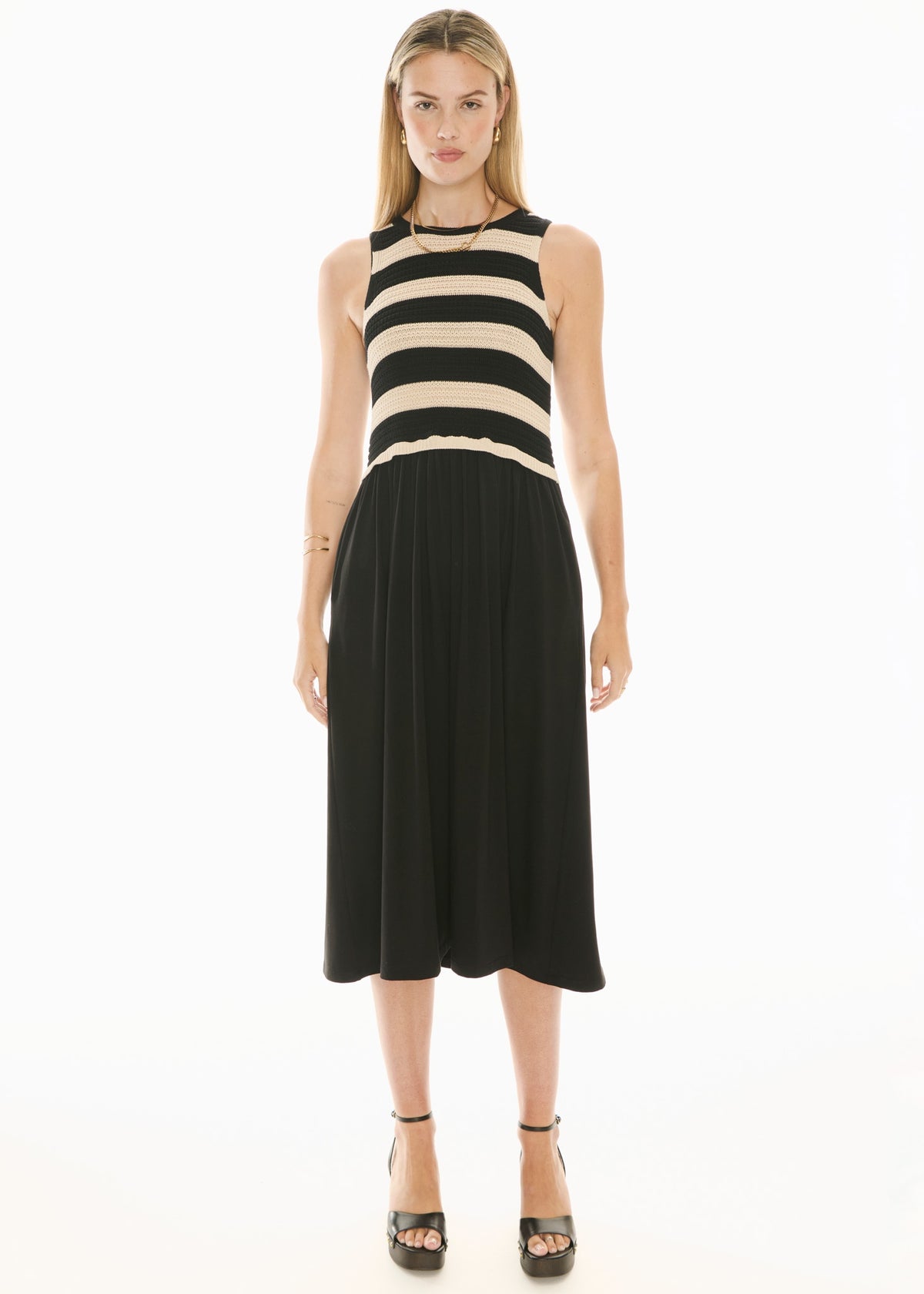 POL | BONDE DRESS KNIT - BLACK/IVORY