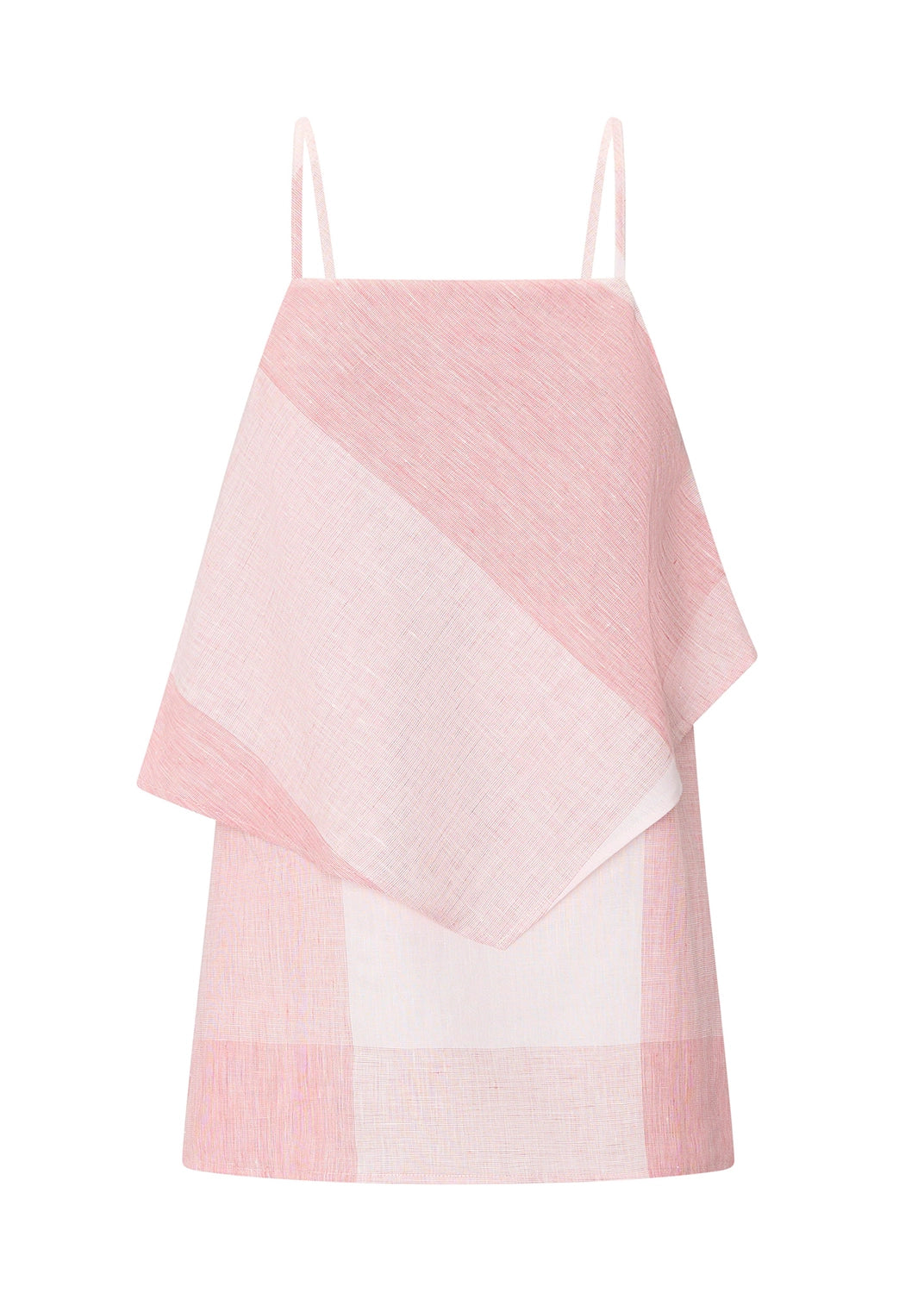 POL | SAFRIA CAMI GINGHAM DOUBLE LAYER - PINK/RED GINGHAM