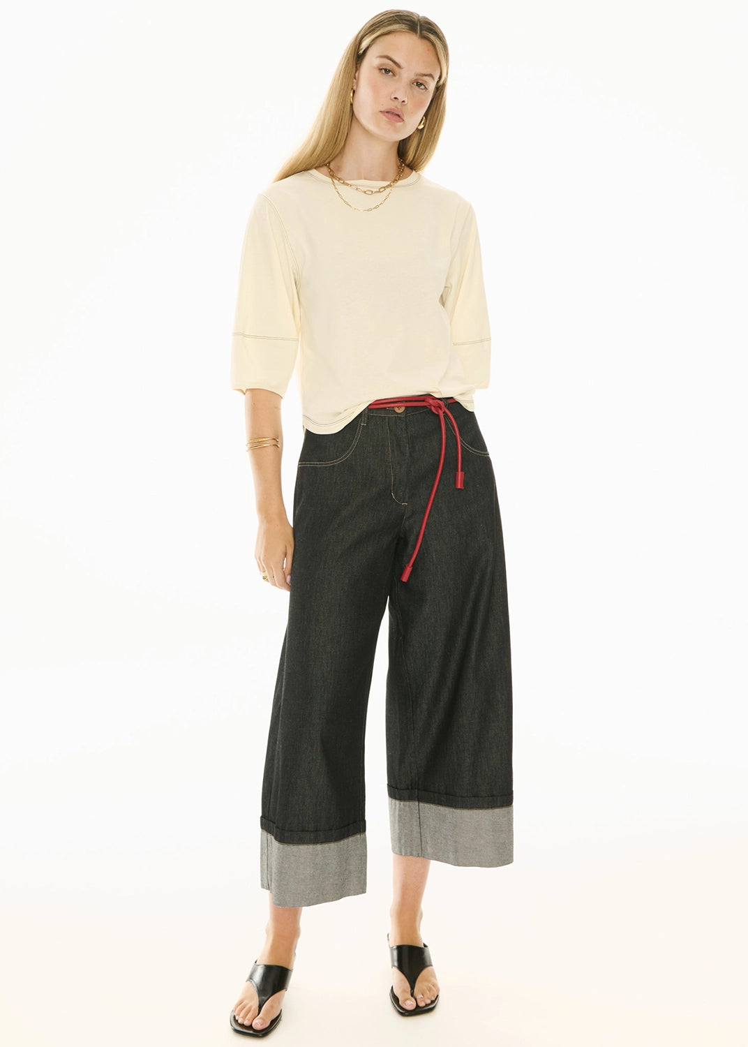 POL | HARLYN TOPSTICH TEE - IVORY