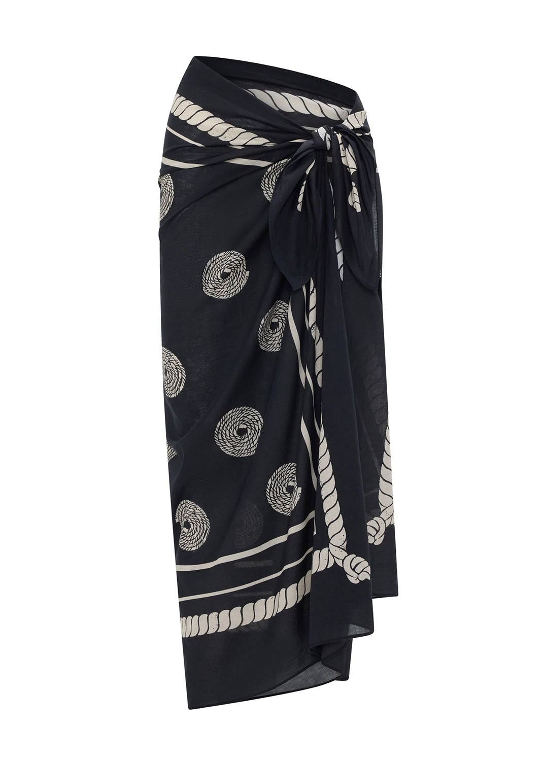 POL | BUOY SARONG SCARF - BLACK/PEBBLE