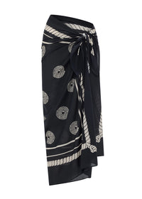POL | BUOY SARONG SCARF - BLACK/PEBBLE