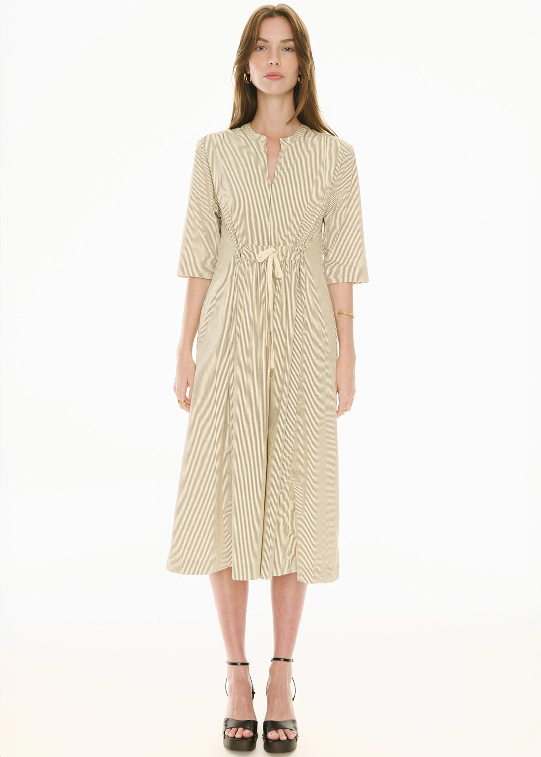 POL | FABLE SHIRT DRESS - IVORY/INK