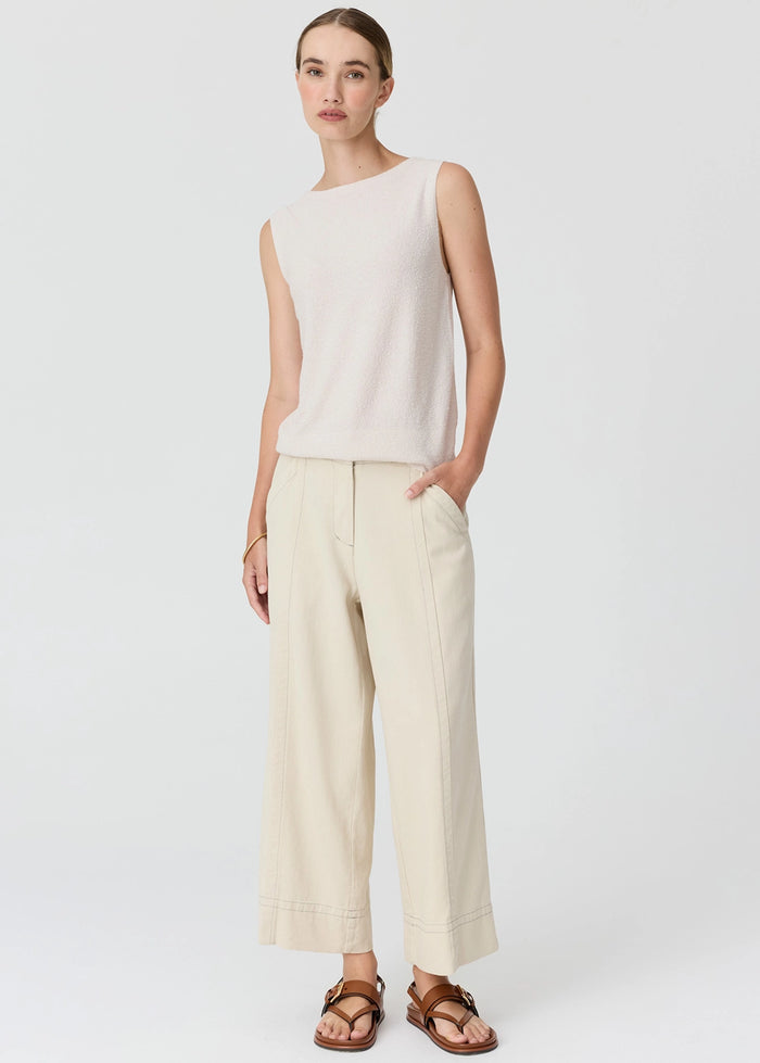 POL | HAVEN TANK LUREX BACK - PEBBLE