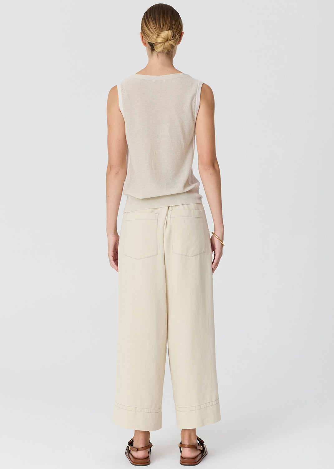 POL | HAVEN TANK LUREX BACK - PEBBLE