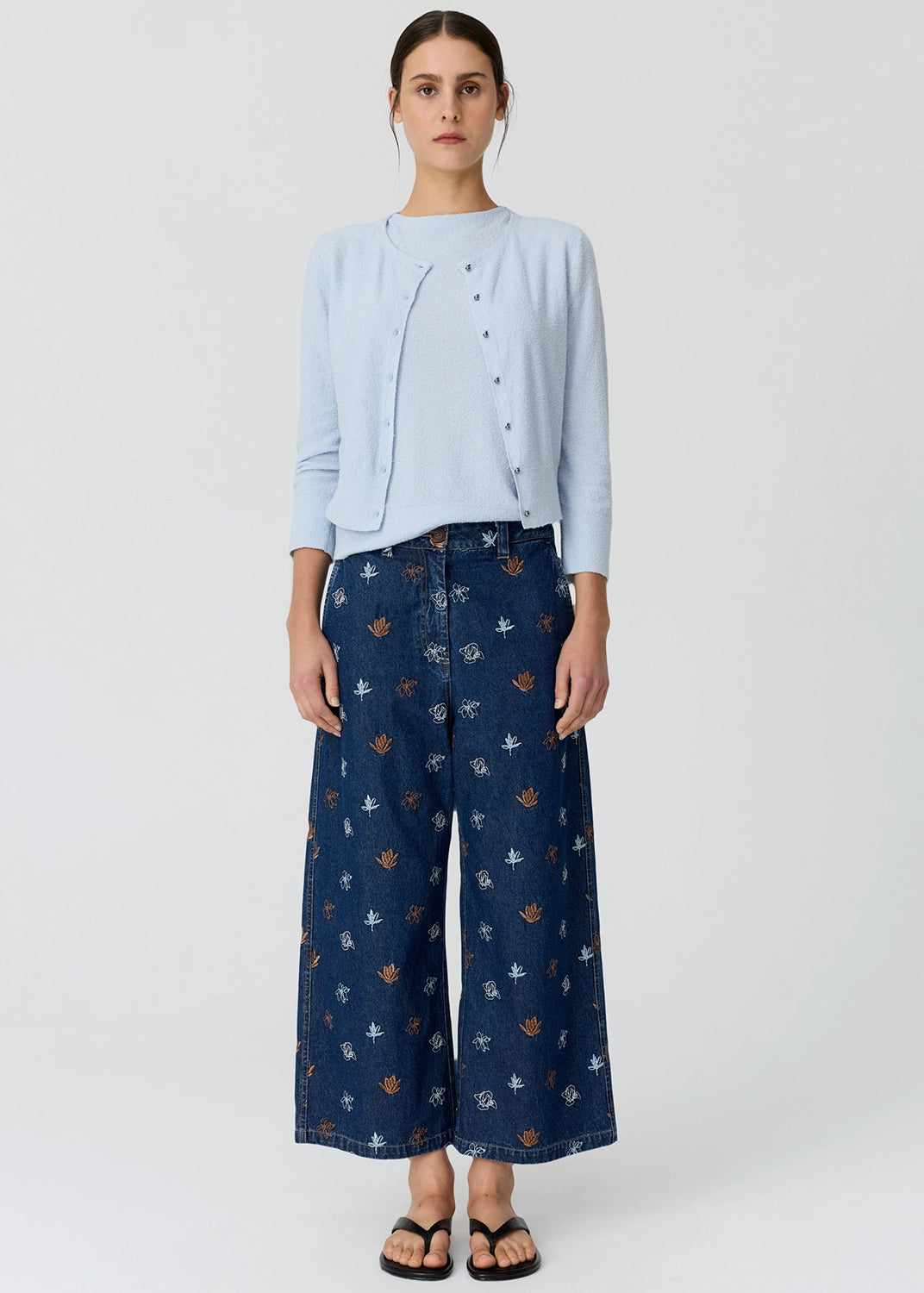 POL | HAVEN CARDIGAN LUREX BACK - BLUE